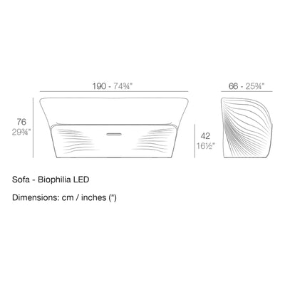 Dimension drawing Sofa - Biophilia LED