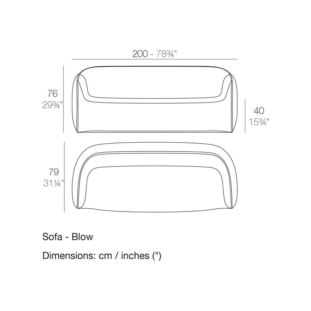 Dimension drawing Sofa - Blow