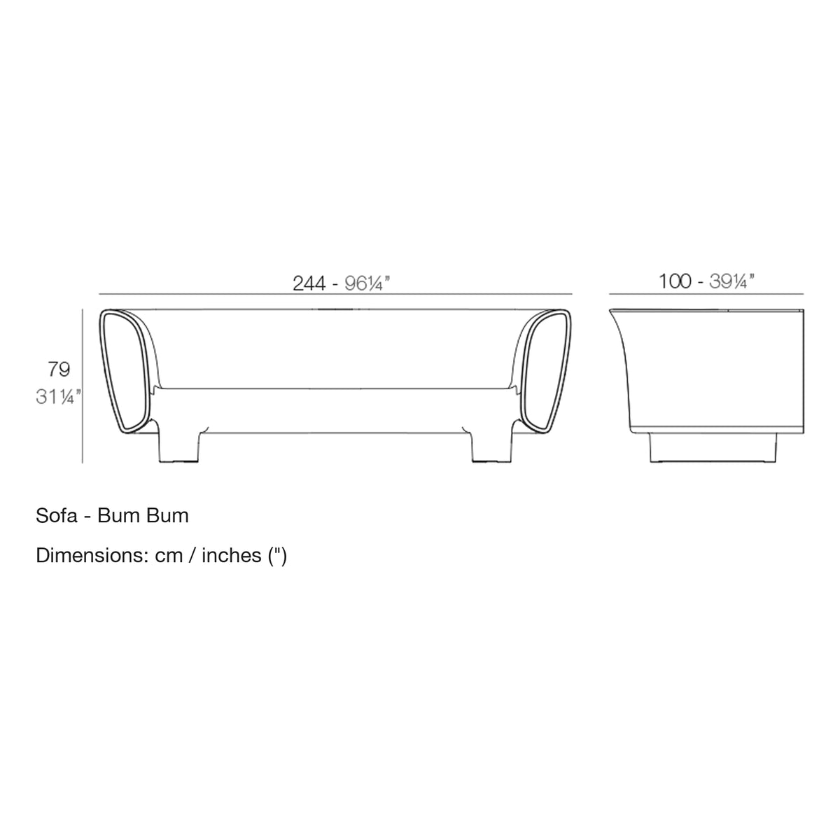 Dimension drawing Sofa - Bum Bum