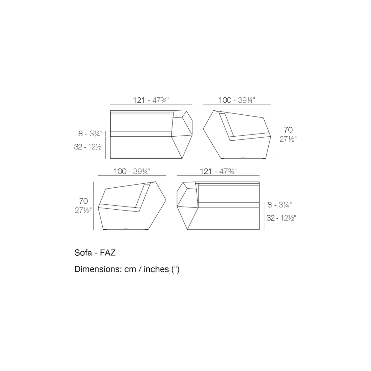 Dimension drawing Sofa - FAZ