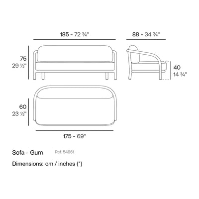 Dimension drawing Sofa - Gum