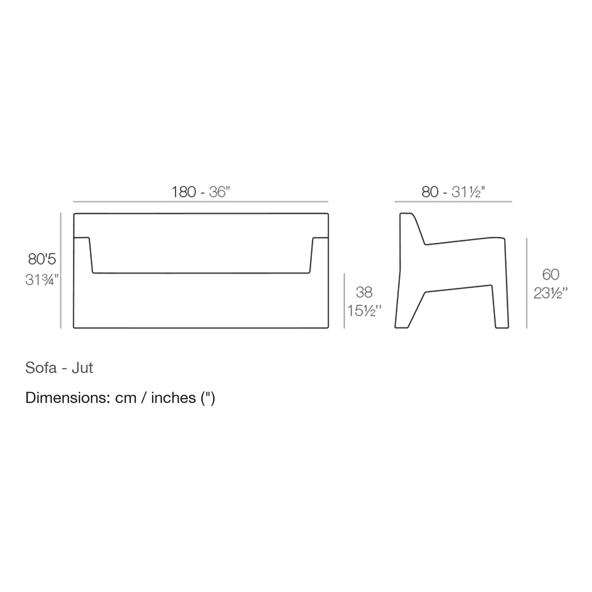 Dimension drawing Sofa - Jut
