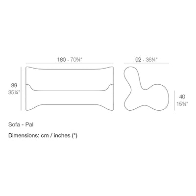 Dimension drawing Sofa - Pal