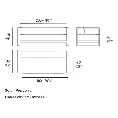 Dimension drawing Sofa - Posidonia