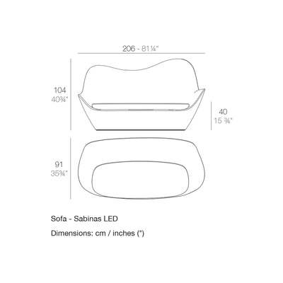 Dimension drawing Sofa - Sabinas LED