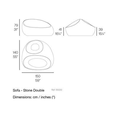 Dimension drawing Sofa - Stone Double