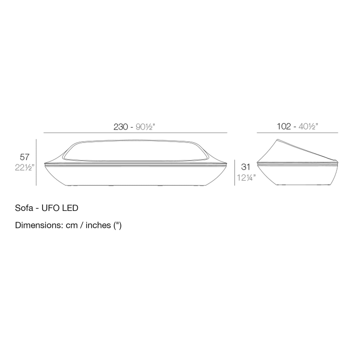 Dimension drawing Sofa - UFO LED