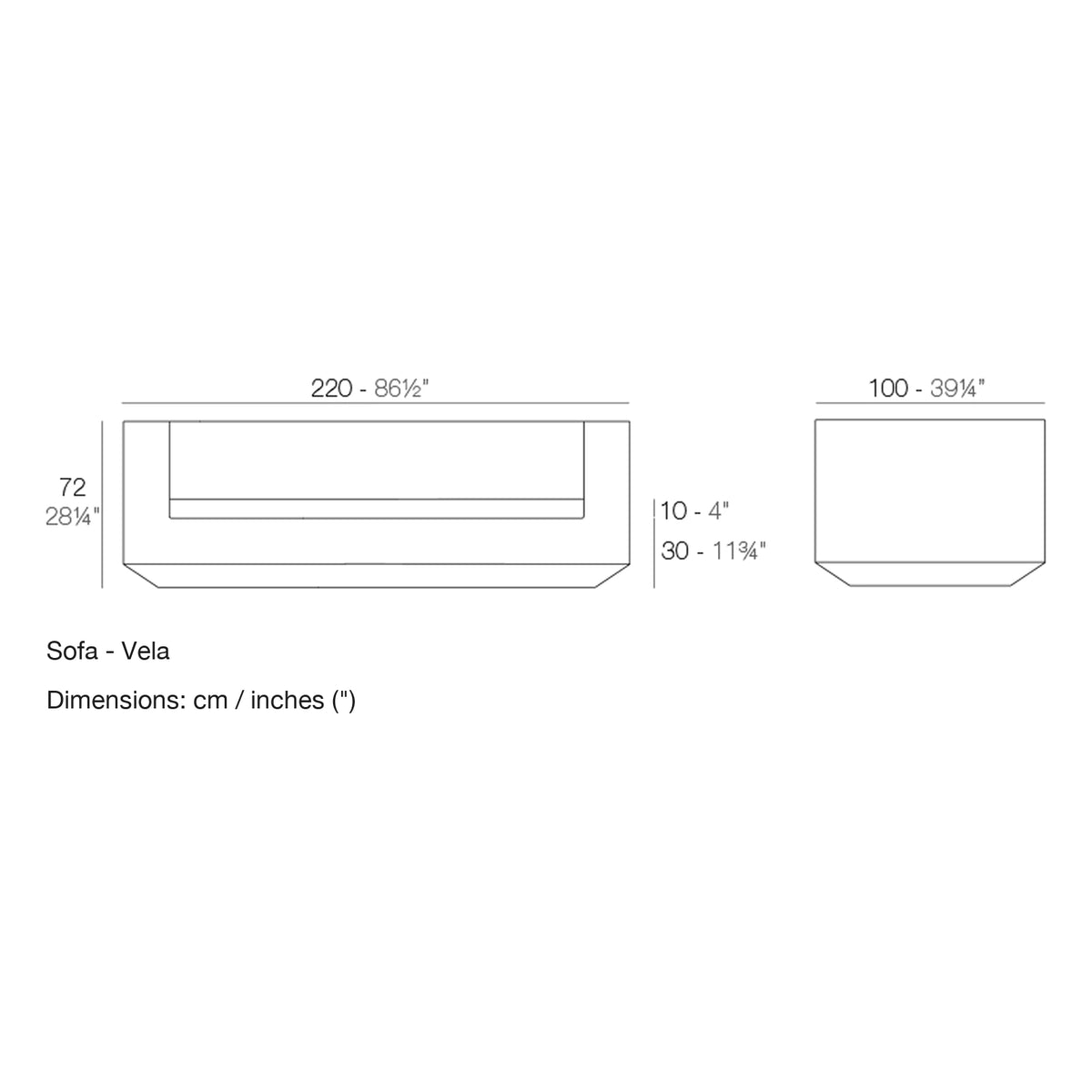 Dimension drawing Sofa - Vela