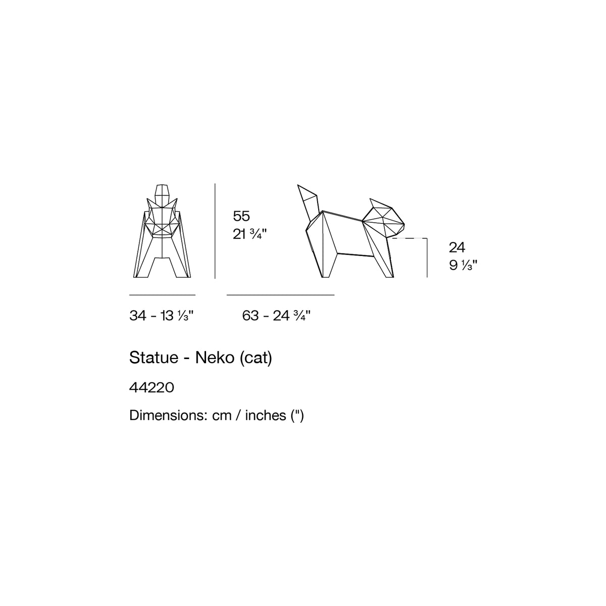 Dimension drawing Statue - Neko (cat)