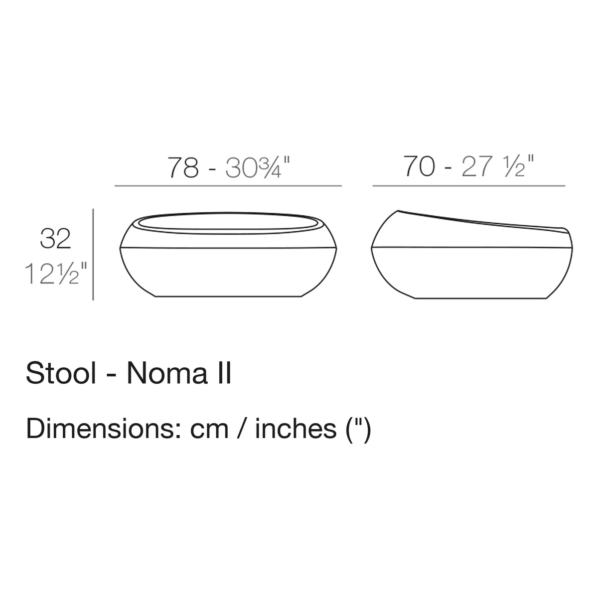 Dimension drawing Stool - Noma II