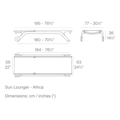 Dimension drawing Sun Lounger - Africa