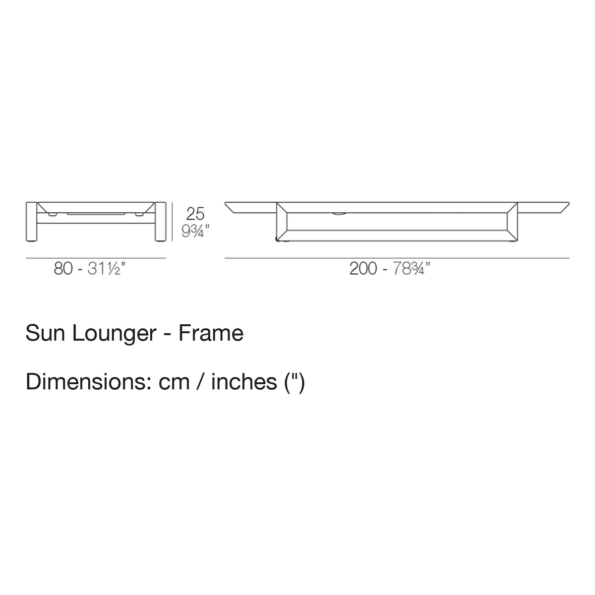 Dimension drawing Sun Lounger - Frame