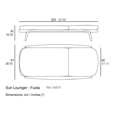 Dimension drawing Sun Lounger - Fusta