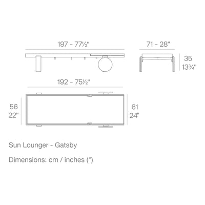 Dimension drawing Sun Lounger - Gatsby