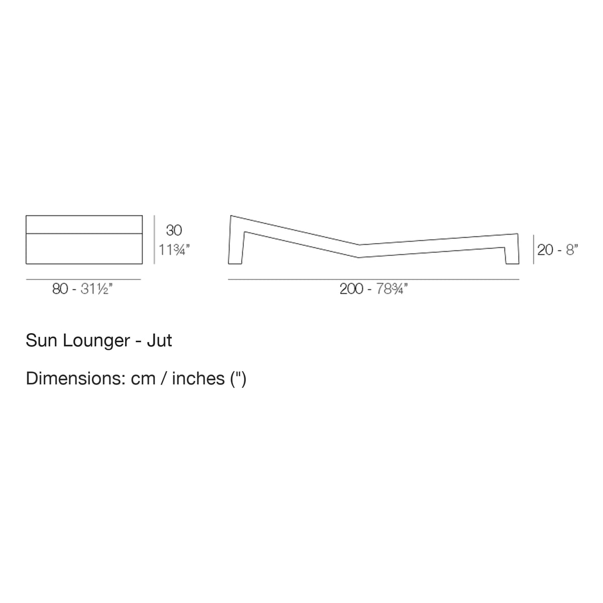 Dimension drawing Sun Lounger - Jut
