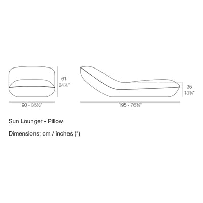 Dimension drawing Sun Lounger - Pillow