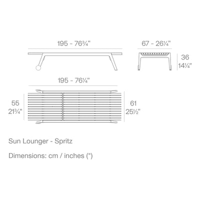 Dimension drawing Sun Lounger - Spritz