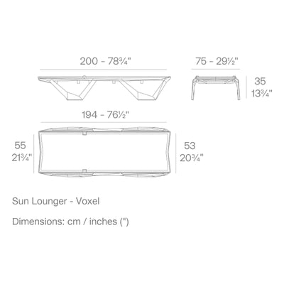 Dimension drawing Sun Lounger - Voxel