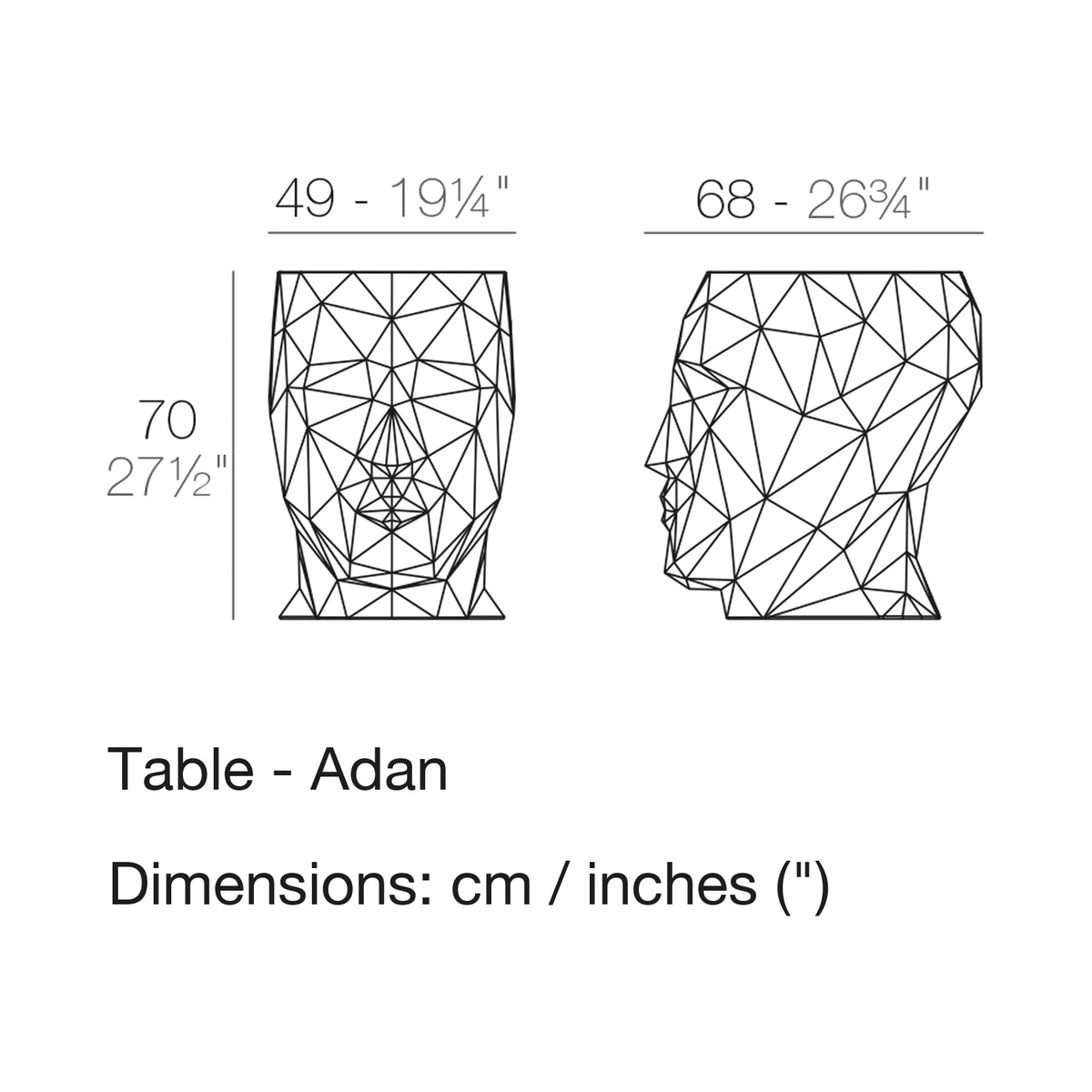 Dimension drawing Table - Adan