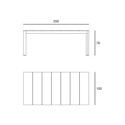 Table Aluminium Collection Posidonia Taille 200x100x76 cm Vondom