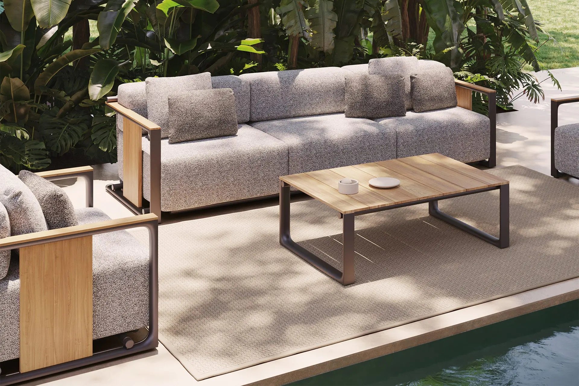 Table Basse Aluminium et Teck - Collection Tulum Vondom - 2