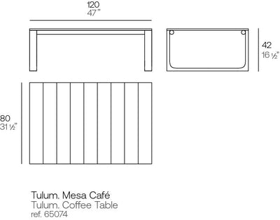 Table Basse Aluminium et Teck - Collection Tulum Vondom