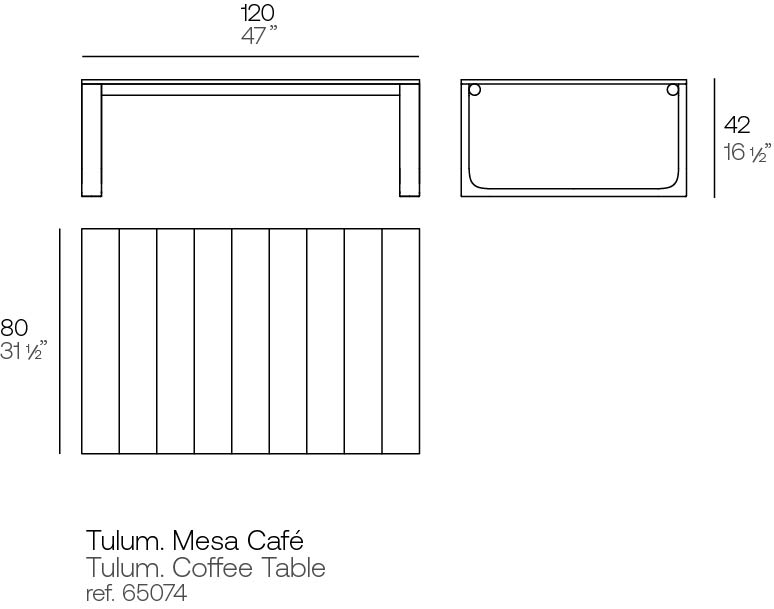Table Basse Aluminium et Teck - Collection Tulum Vondom