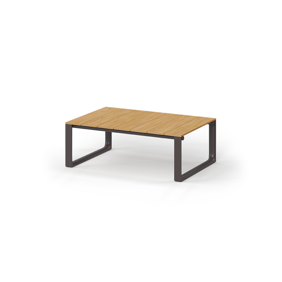 Table Basse Aluminium et Teck Finition plateau bois Bois de teck naturel - Collection Tulum Vondom