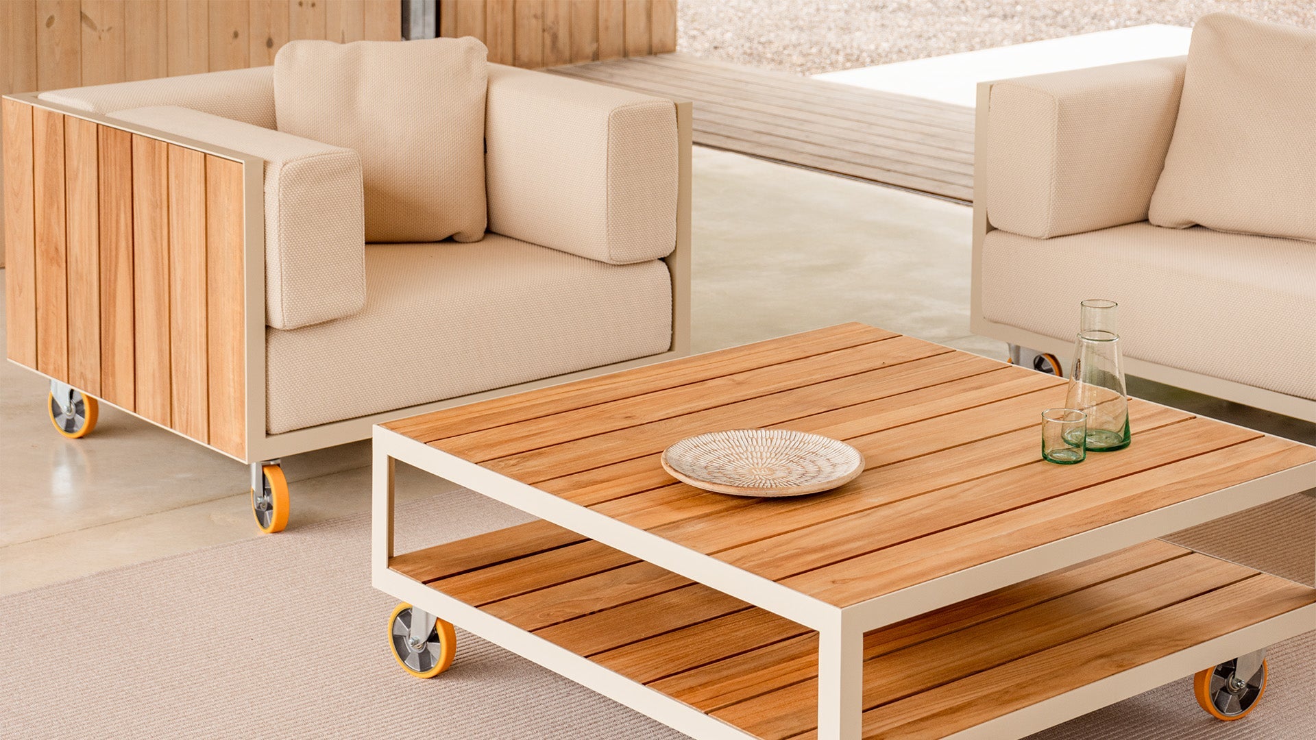 Table Basse Carrée Jardin Bois - Collection Vineyard Vondom - 3
