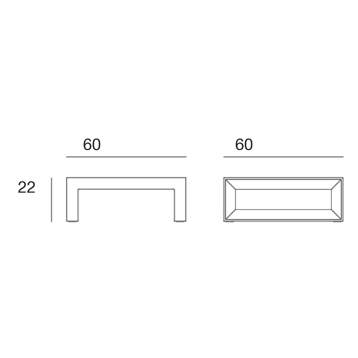 Table Basse Collection Frame Vondom Taille 60x60x22 cm