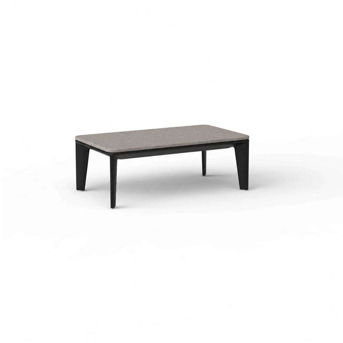 Table basse Pasadena Vondom 80x45x28 cm piètement aluminium noir plateau ciment taupe