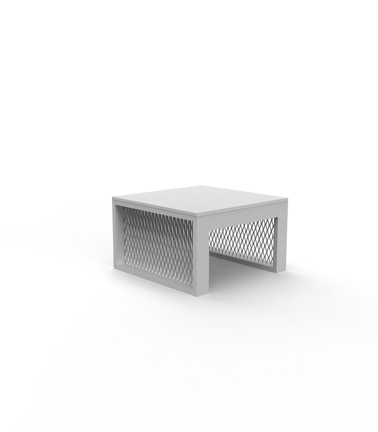 Table Basse de Jardin Industrielle Taille 50x50x40 cm Couleur Aluminium blanc - Collection The Factory Vondom