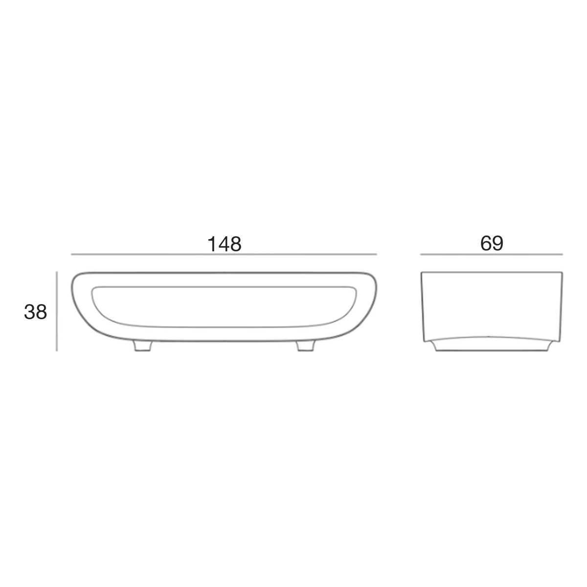 Table Basse Extérieur Collection BUM BUM en Plastique Rotomoulé Vondom