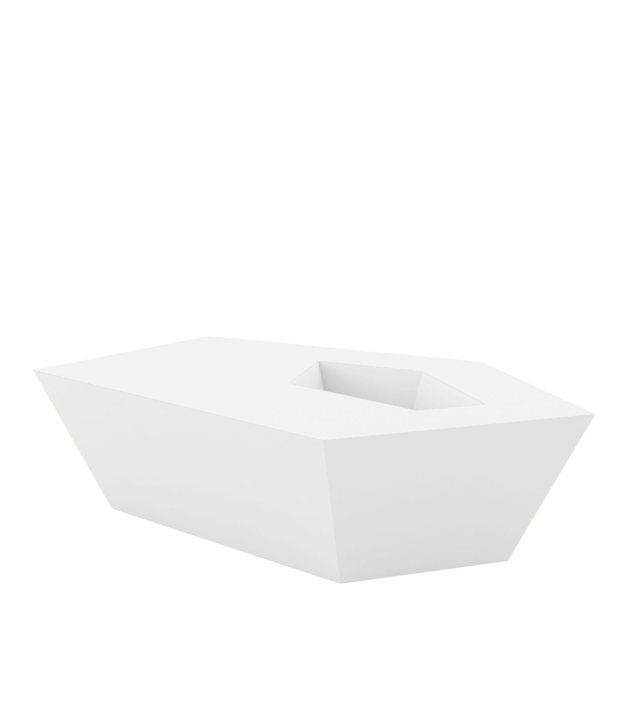 Table Basse FAZ avec Jardinière Intégrée Taille 60x57x22 cm Finition Mate Couleur Blanc Collection Faz Cosy Vondom