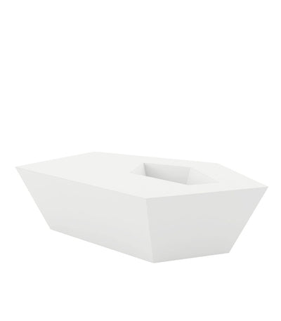 Table Basse FAZ avec Jardinière Intégrée Taille 60x57x22 cm Finition Mate Couleur Blanc Collection Faz Cosy Vondom