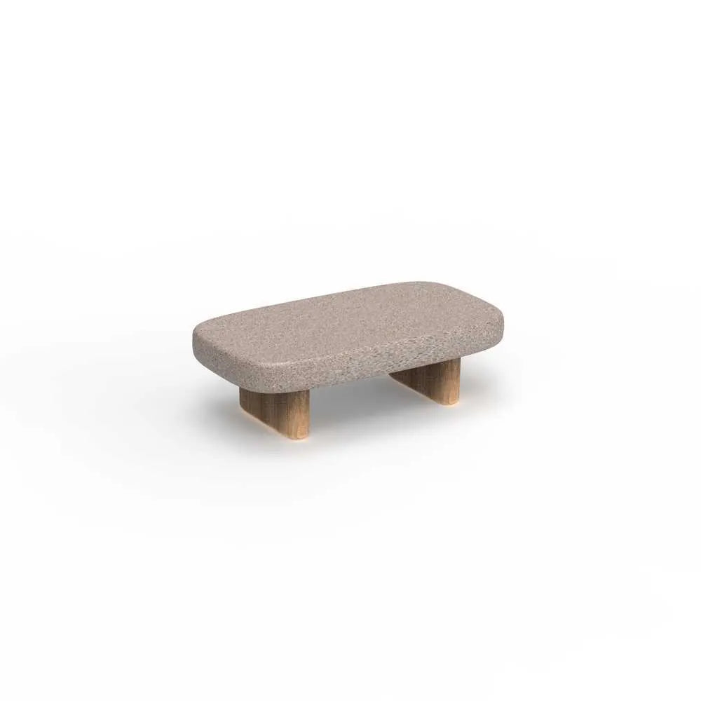 Table basse Milos Vondom 80x45x25 cm ciment taupe