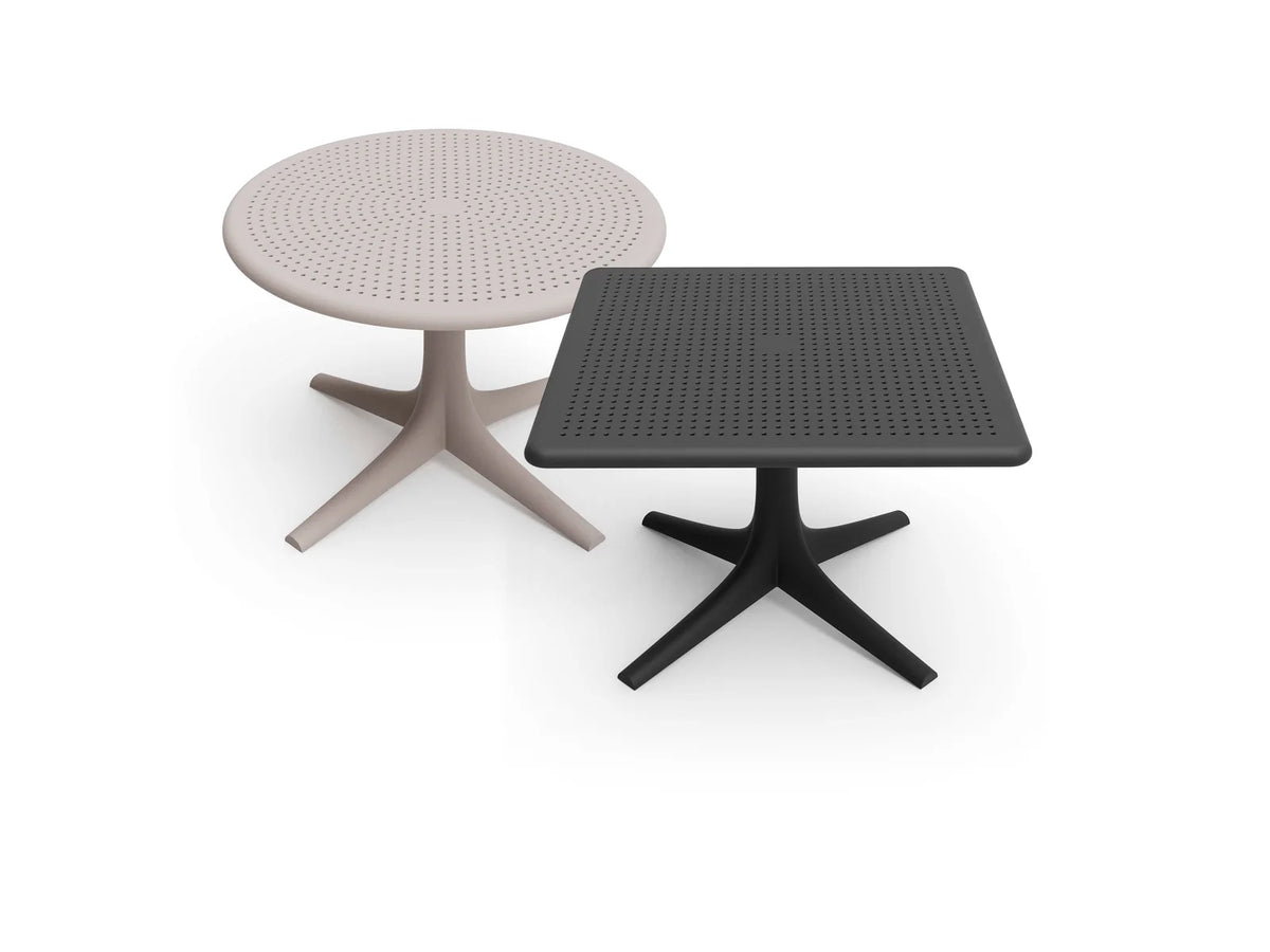 Tables basses Palm Vondom, ronde et carrée, vue d'ensemble