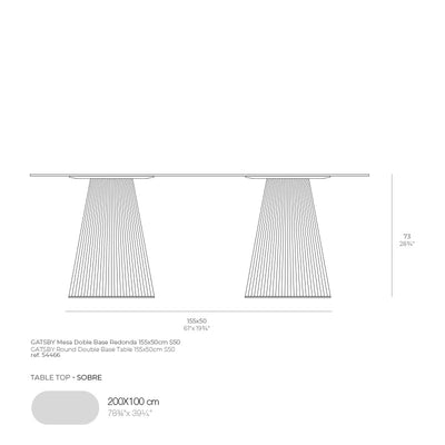 Table Bistrot 6 Personnes - Collection Gatsby Vondom - 12