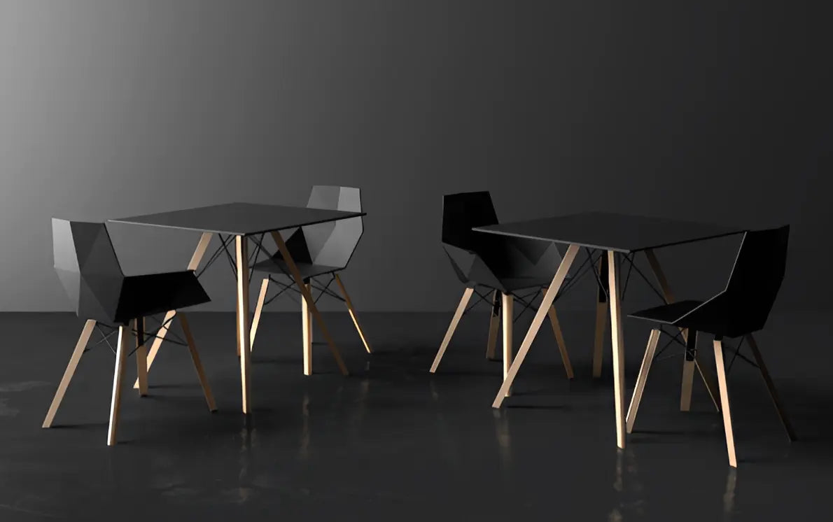 Table Bistrot avec Pied en Bois - Collection FAZ Wood Vondom - 2