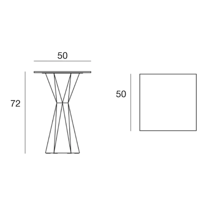Table Bistrot Collection Vertex Carrée Lumineuse Vondom - 9