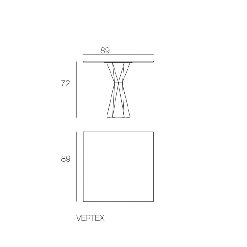 Table Bistrot Collection Vertex Carrée Vondom - 5