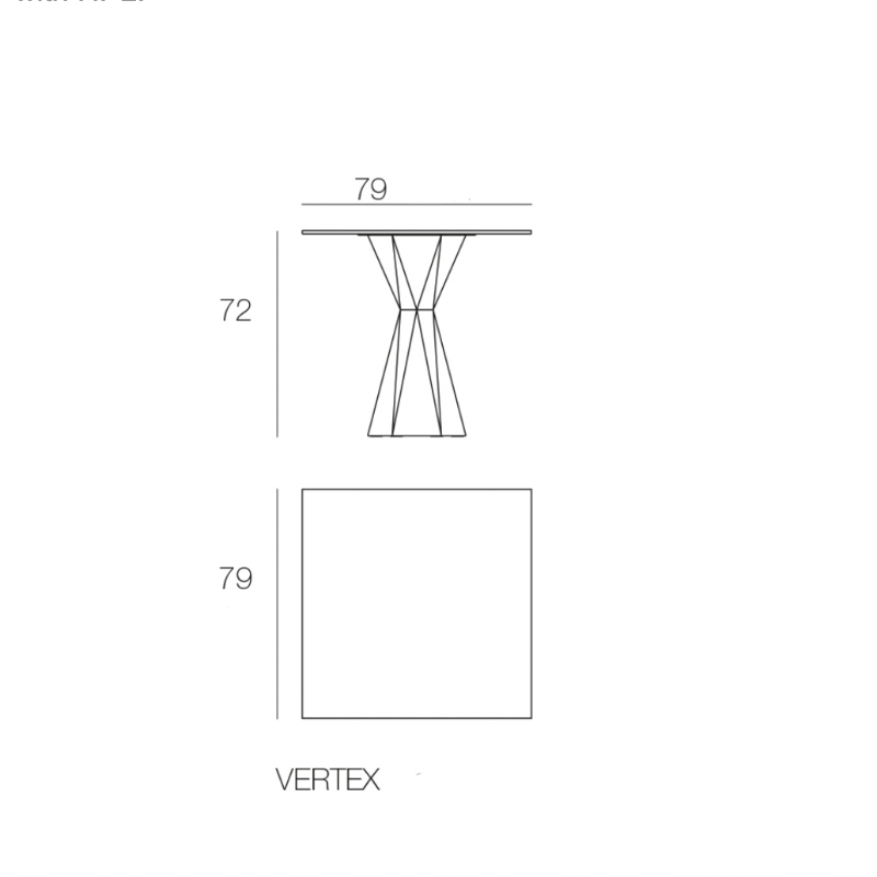 Table Bistrot Collection Vertex Carrée Vondom - 7