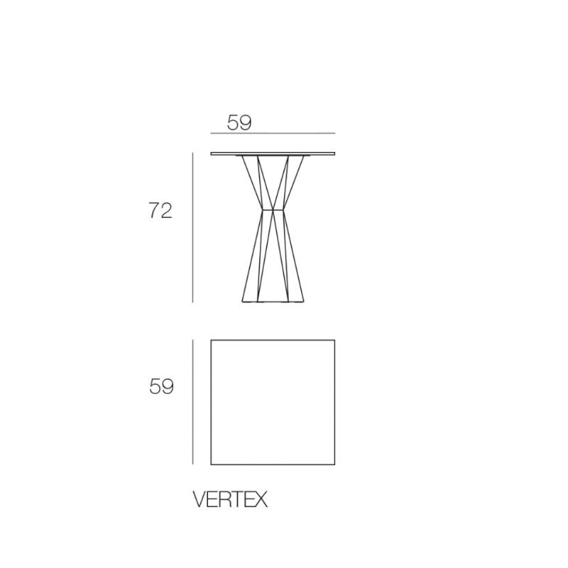 Table Bistrot Collection Vertex Carrée Vondom - 8