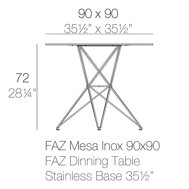 Table Bistrot Pied Inox - FAZ Stainless Collection Faz Inox Vondom - 3