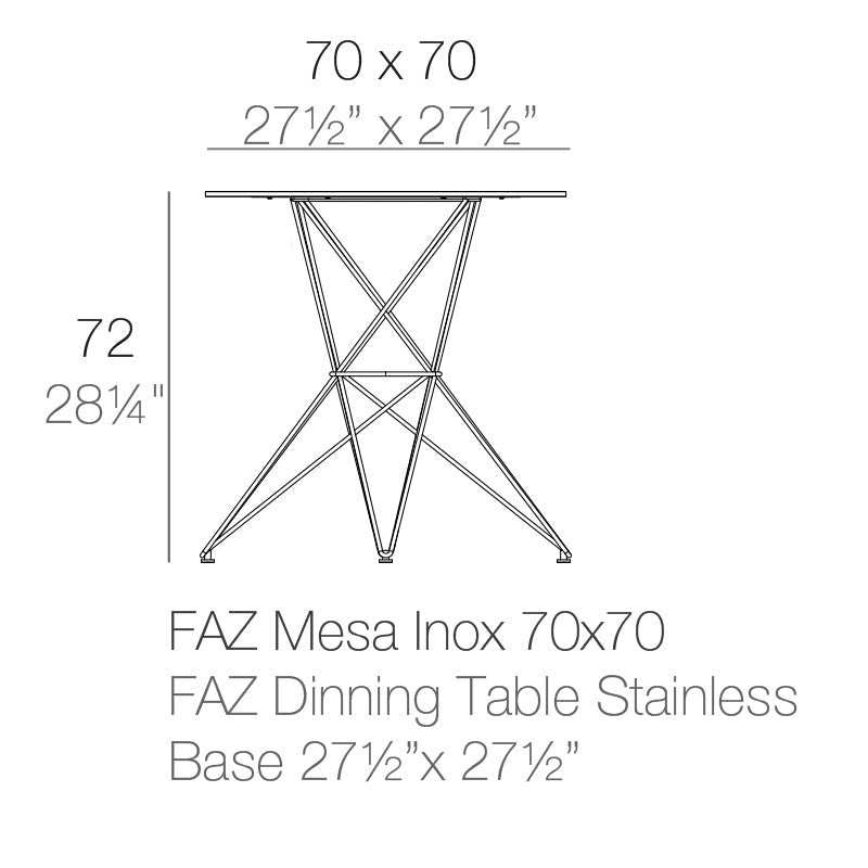Table Bistrot Pied Inox - FAZ Stainless Collection Faz Inox Vondom - 4