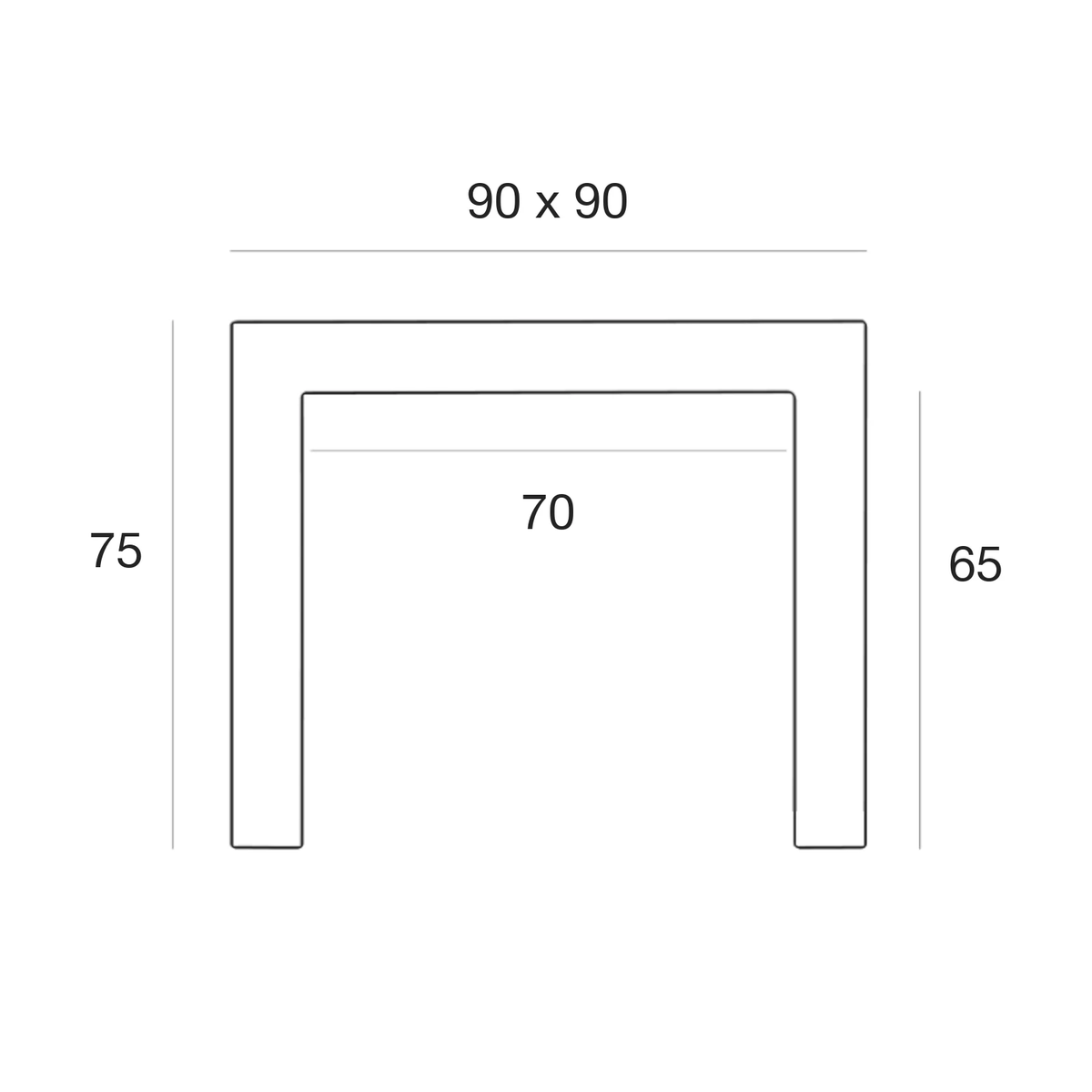 Table Collection Jut Vondom Taille 90x90x75 cm