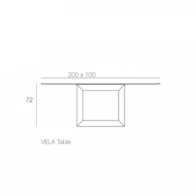 Table Collection Vela Vondom Taille 200x100x72 cm