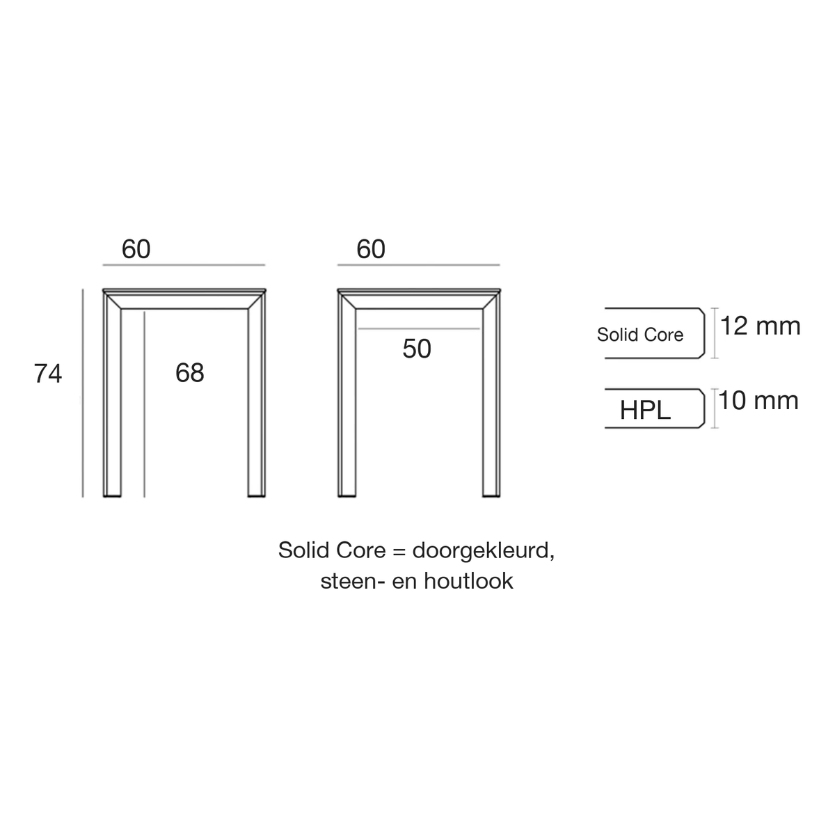Maattekening Tafel - Frame