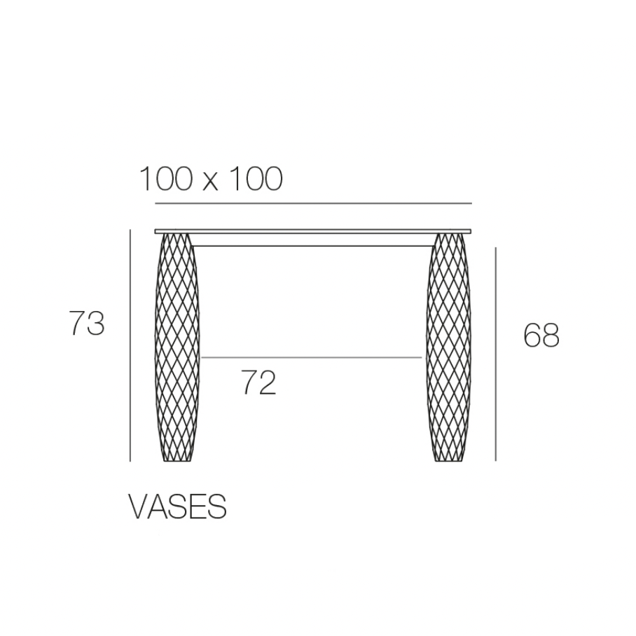 Table de Jardin Collection Vases Taille 100x100x73 cm Vondom