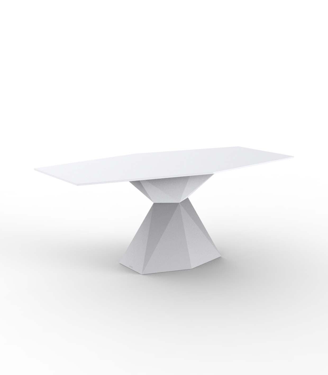 Table de Jardin Collection Vertex Octogonale Pied Central Finition Mate Couleur Blanc Vondom